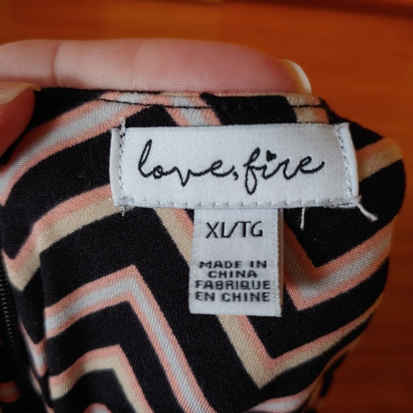 Love Fire Chevron Long Sleeved Tunic or Dress - Picture 3 of 6